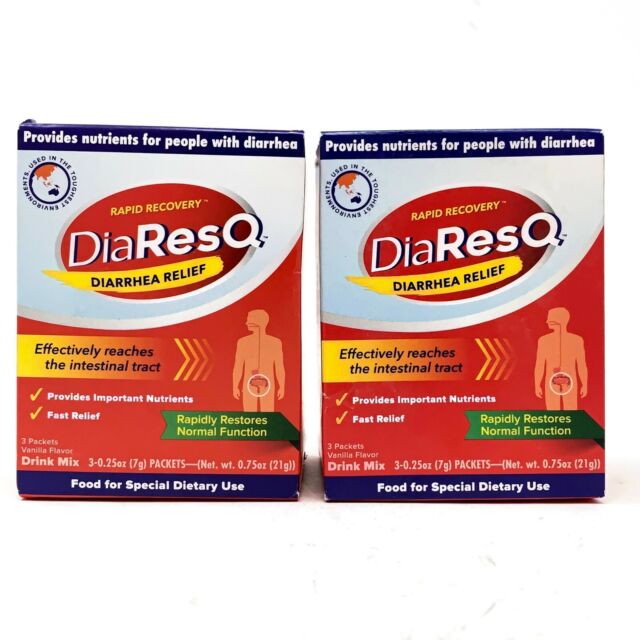 2 ~ DiaResQ Rapid Recovery Diarrhea Relief Vanilla Drink Mix Exp 11/ ...
