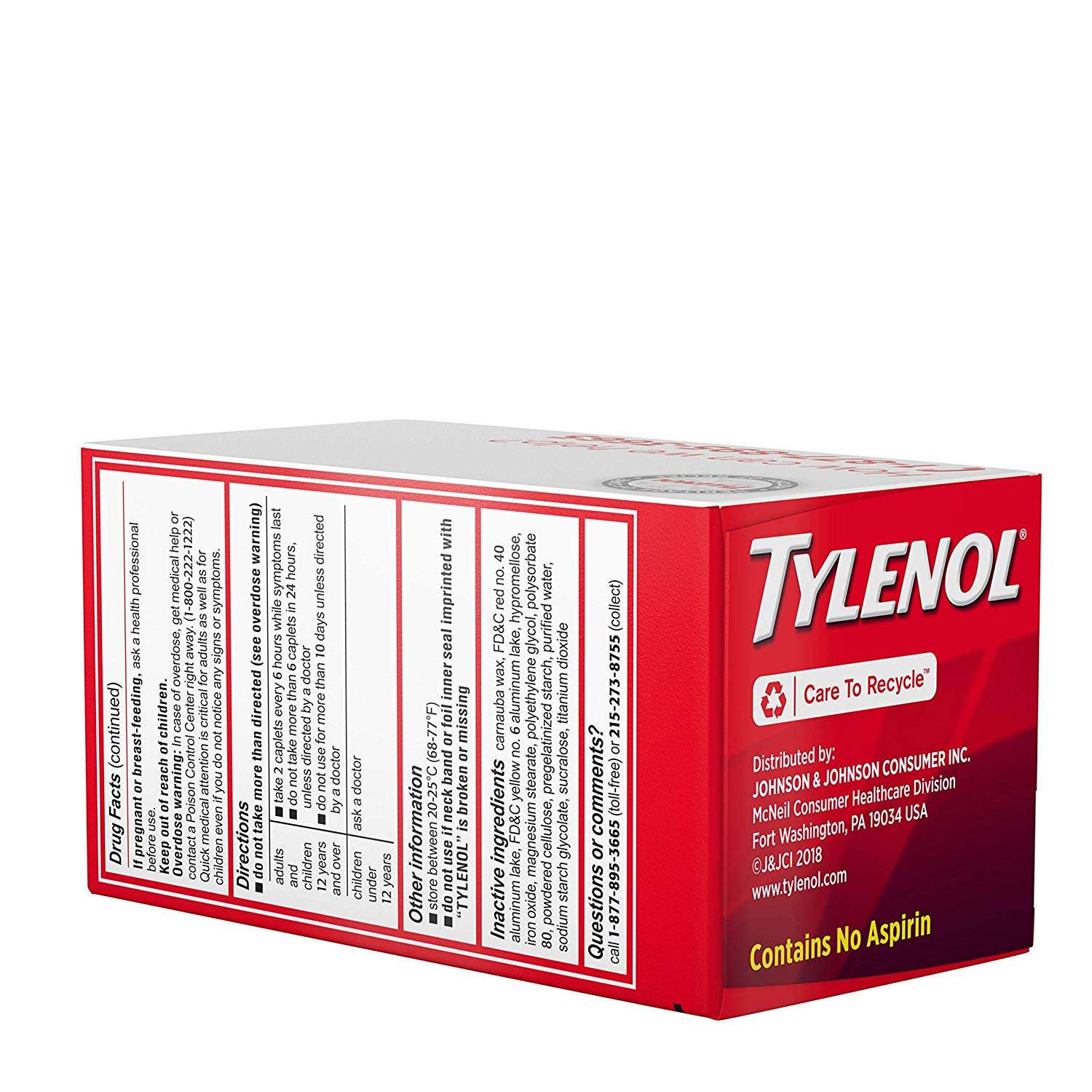 4 Pack Tylenol Extra Strength 500Mg Pain Fever Reducer 100 ...
