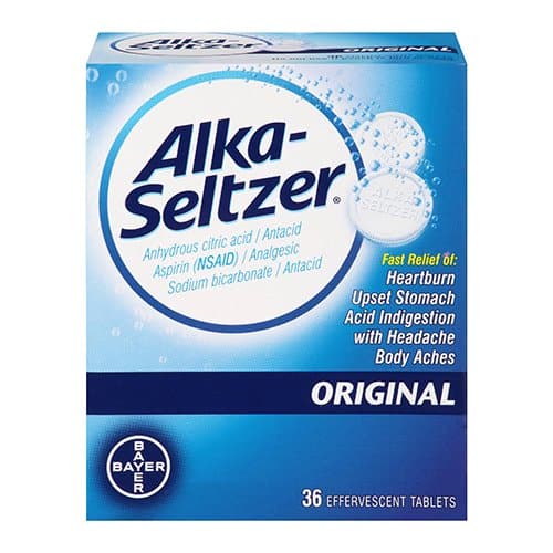 Alka Seltzer Heartburn Relief And Antacid Reducer With Aspirin Tablets ...