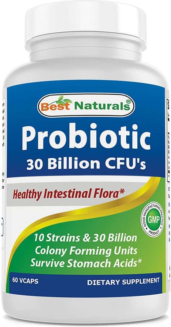 Best Naturals Probiotic 10 Strains 30 Billion SHELF STABLE 60 Vcaps ...