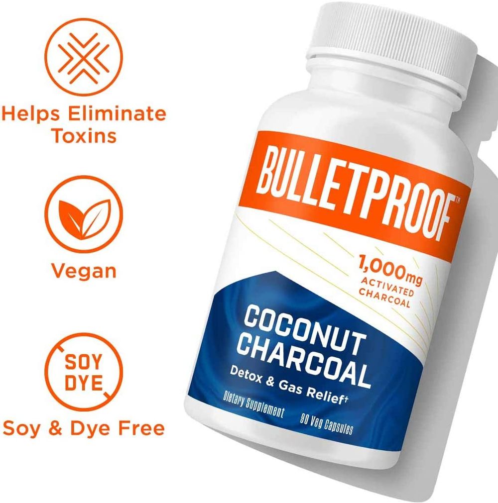 Bulletproof Activated Charcoal, 100% Coconut, Heartburn and Gas Relief ...