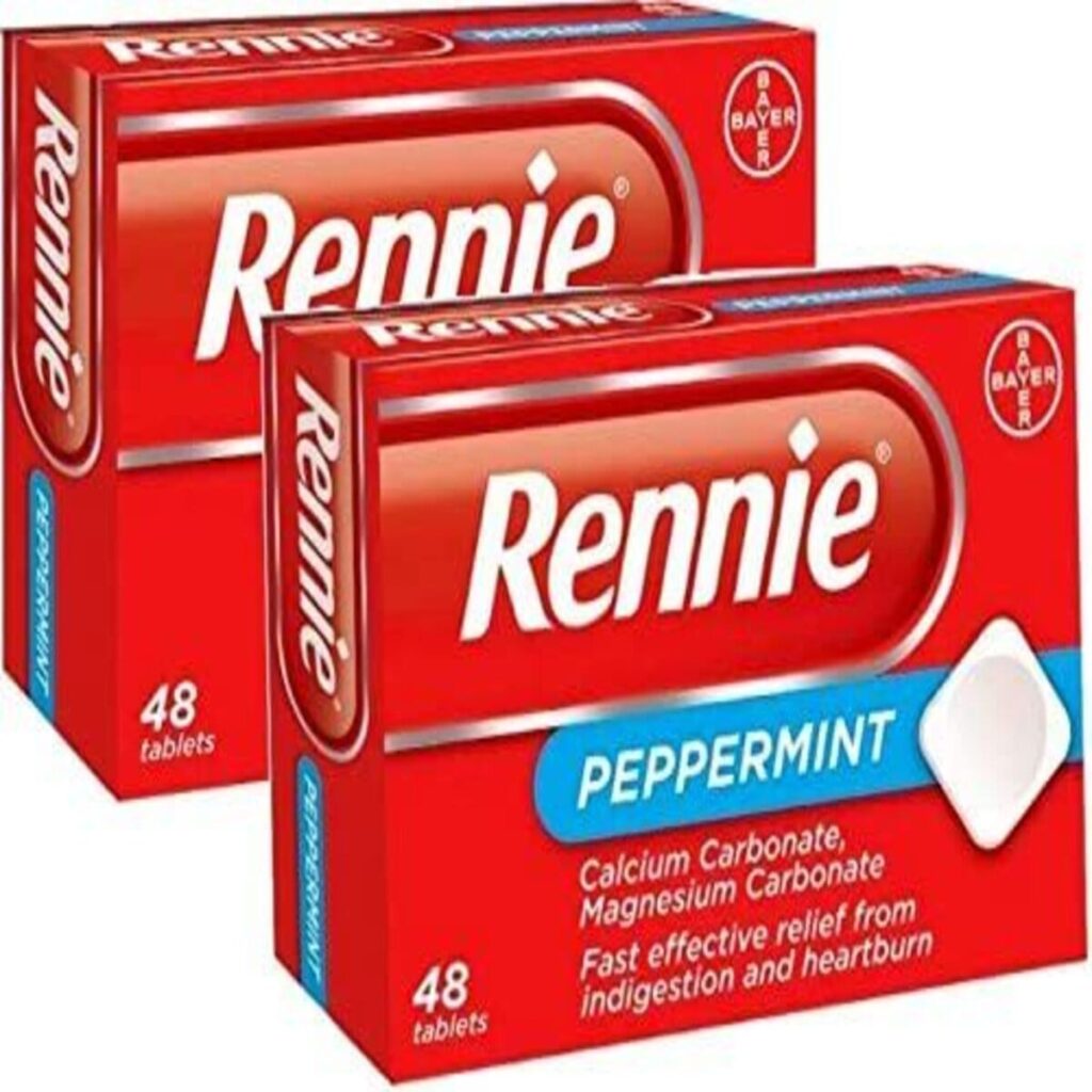 Buy Rennie Peppermint Tablets Heartburn And Indigestion Relief, 48 ...