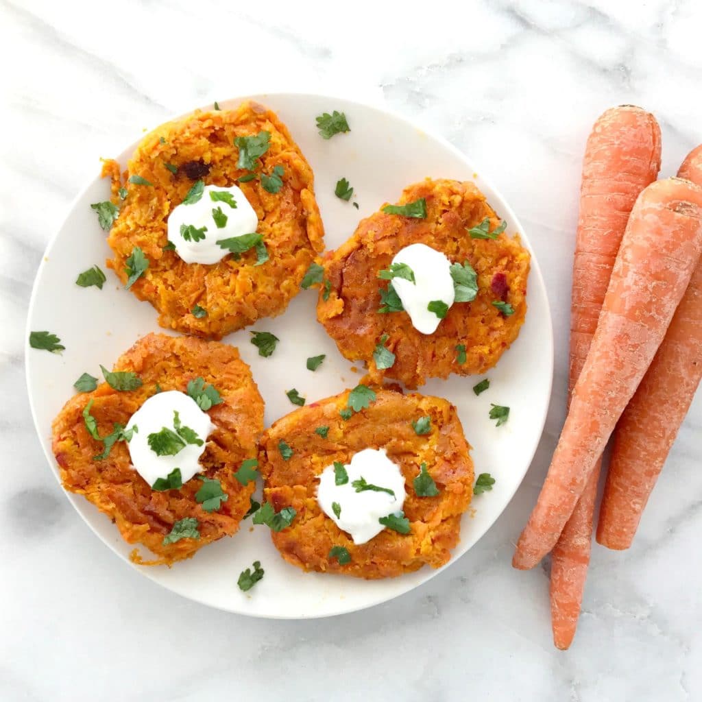 Carrot Hummus Fritters