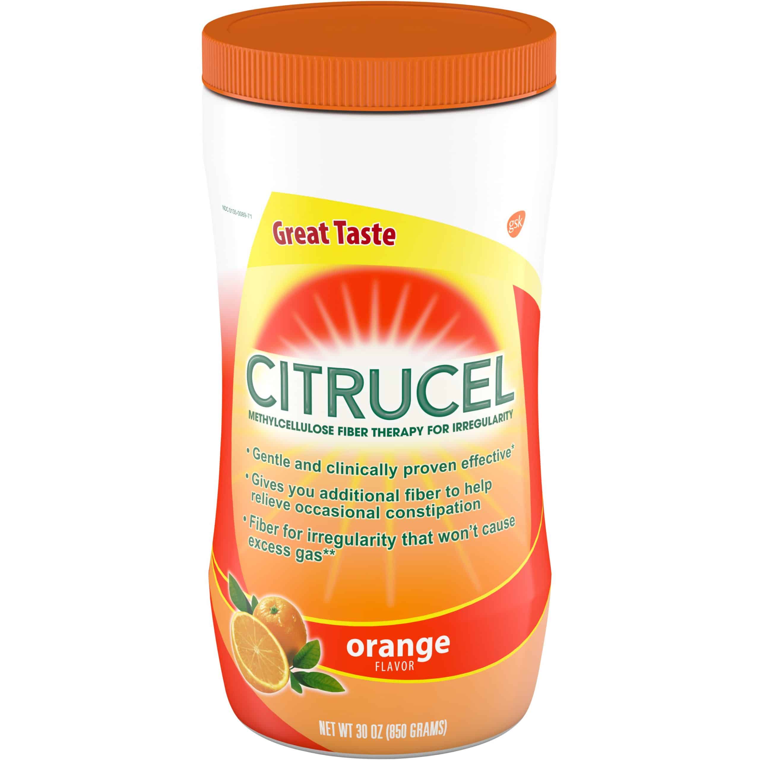 Citrucel Powder Orange Flavor Fiber Therapy for Occasional Constipation ...