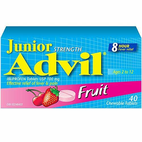 Junior Strength Advil Ibuprofen Tablets USP 100 mg Fruit 40 Chewable ...
