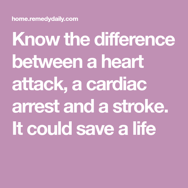 Know the difference between a heart attack, a cardiac arrest and a ...