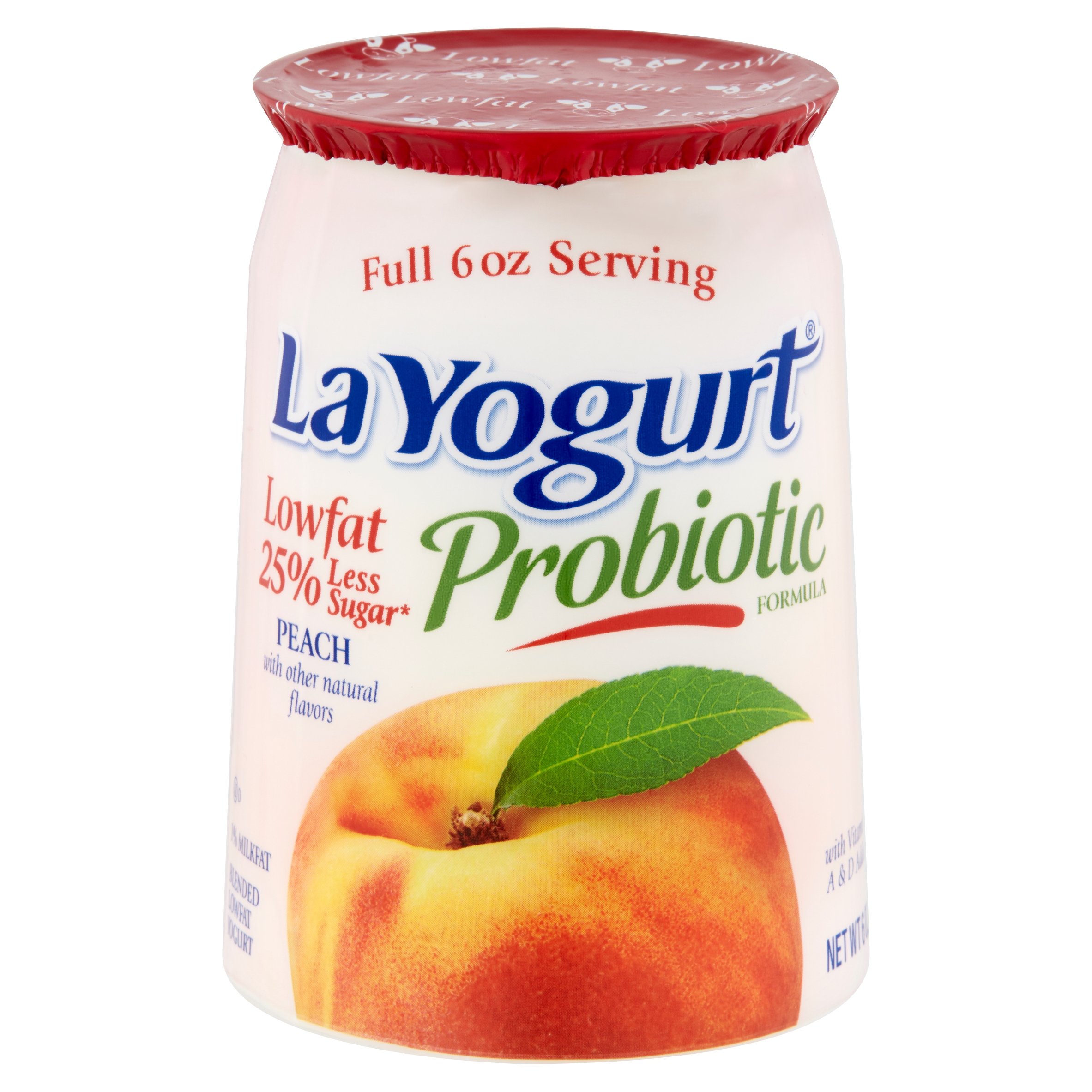 La Yogurt Probiotic Peach Blended Lowfat Yogurt, 6 oz ...