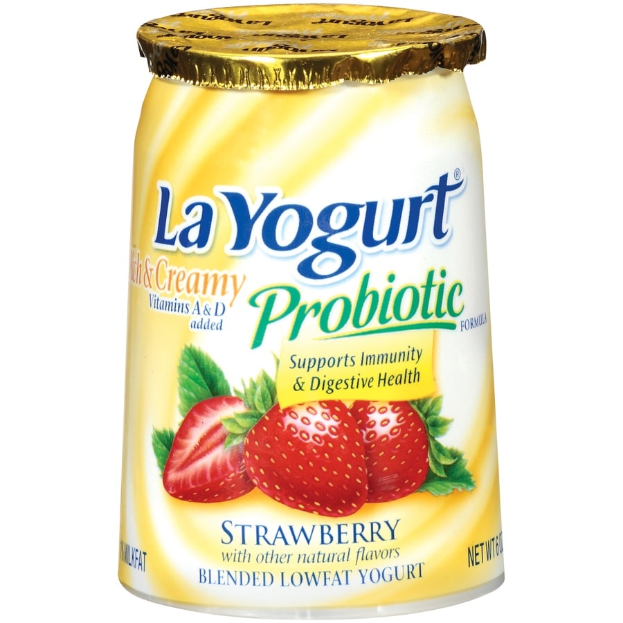 La Yogurt Probiotic Rich &  Creamy Low Fat Yogurt Strawberry 6 oz