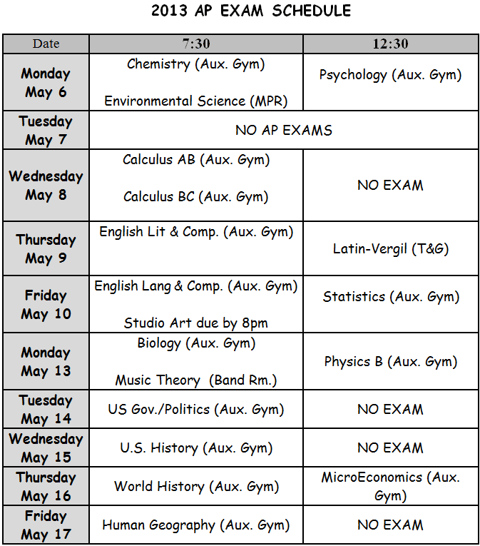 May 2020 Ib Exam Schedule