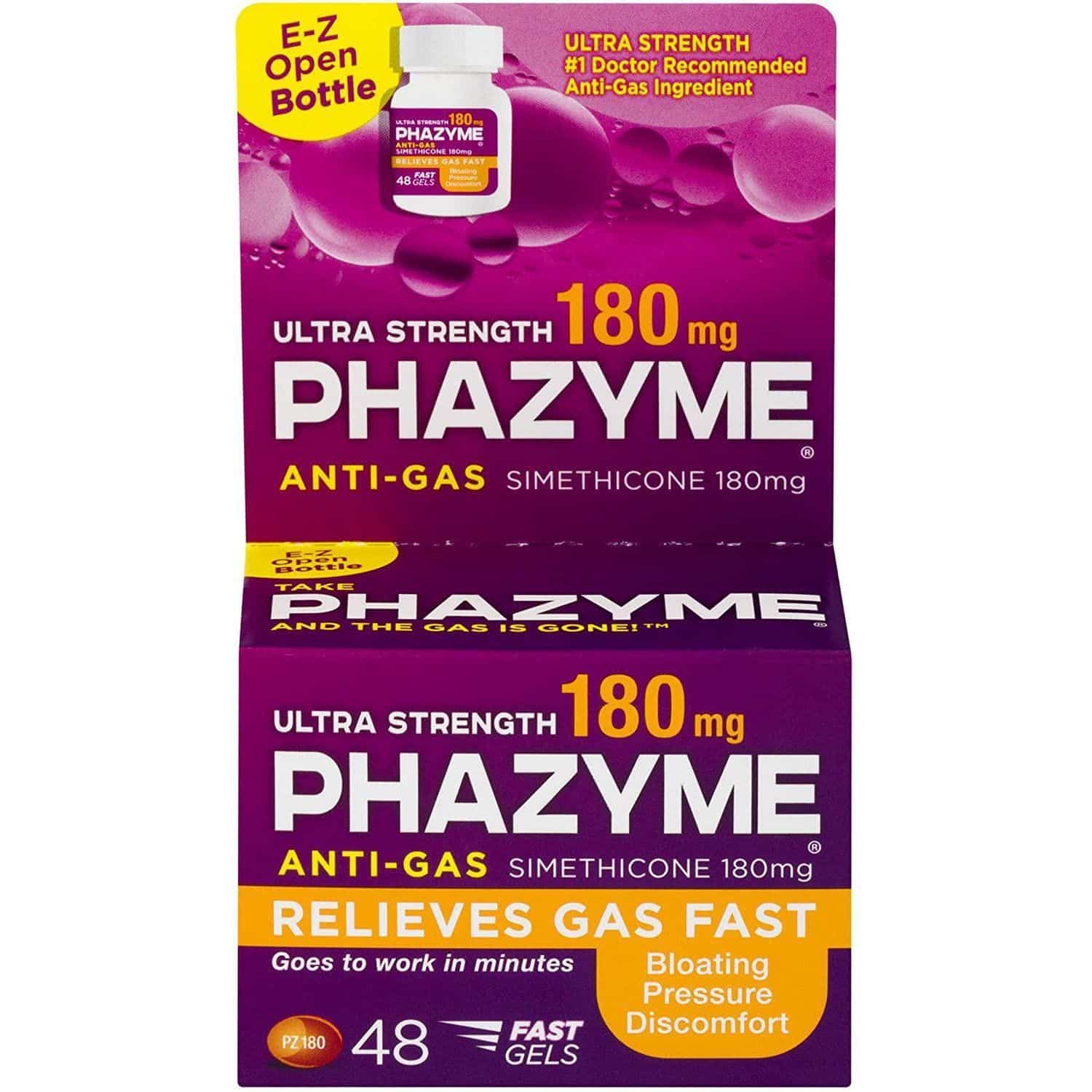 Phazyme Ultra Strength Gas and Bloating Relief, 180 Mg Simethicone