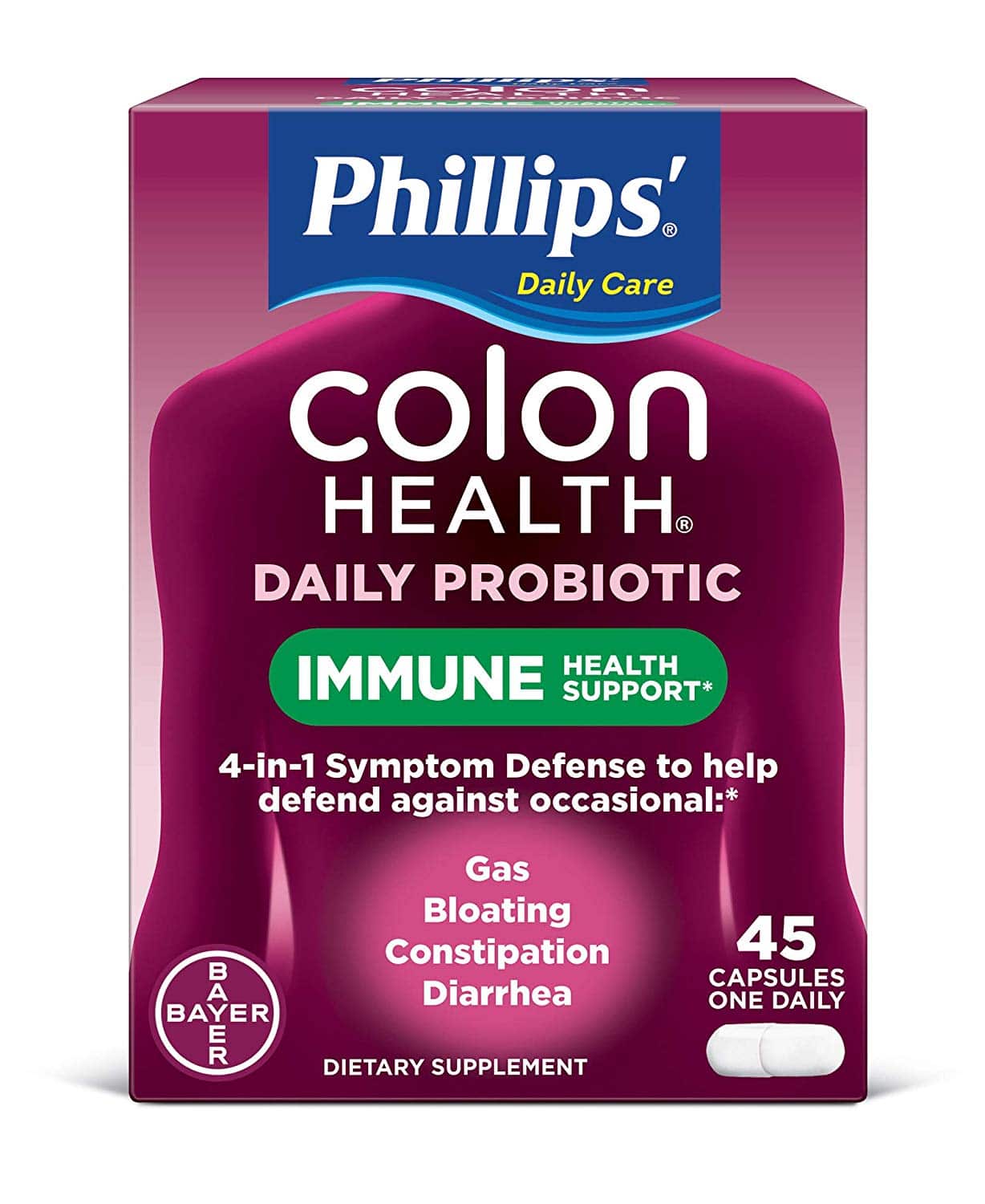 Phillips Colon Health Daily Probiotic 4 In 1 Immune Support 45 Caps ...