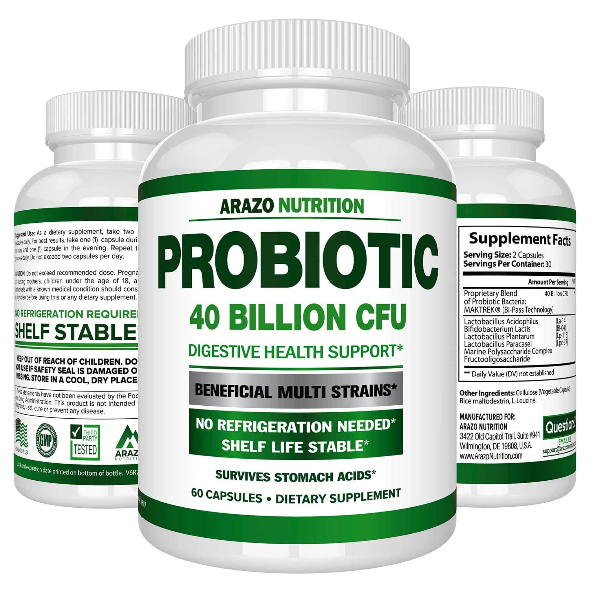 Probiotic 40 Billion CFU  Shelf Stable with Prebiotics and Acidophilus ...