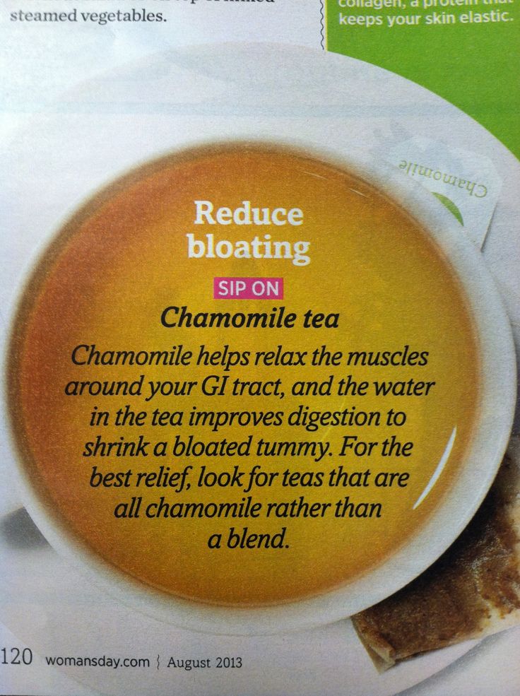 Reduce bloating with chamomile tea