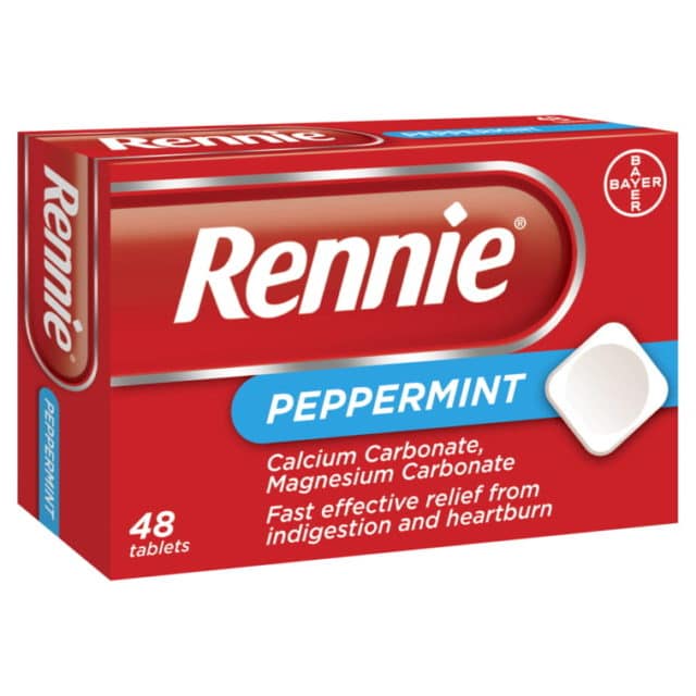 Rennie Peppermint Heartburn &  Indigestion Relief 48 Tablets
