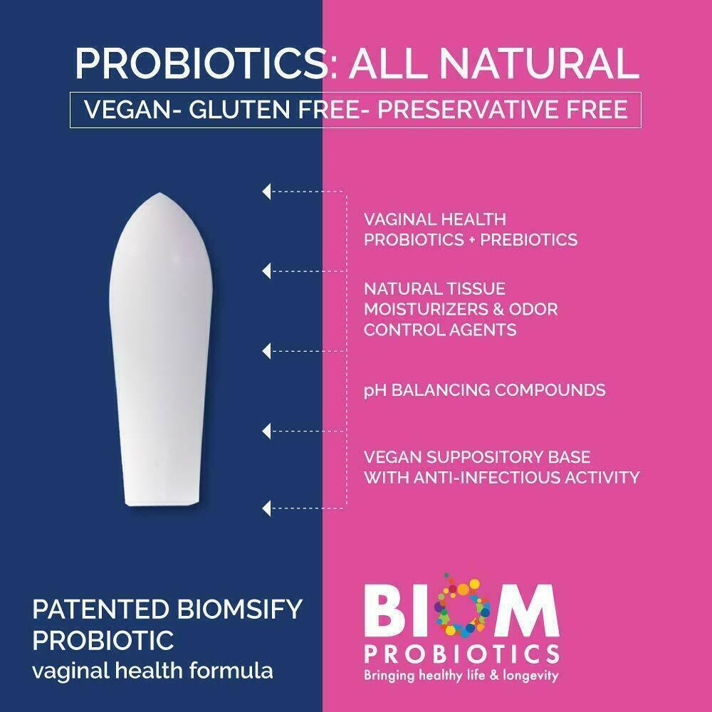 Vaginal Probiotic Suppository (5) Natural Vaginal pH &  Odor Control No ...