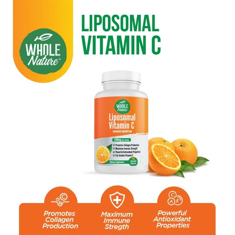 Whole Nature Liposomal Vitamin C Supplement Pills 1200 mg  High ...